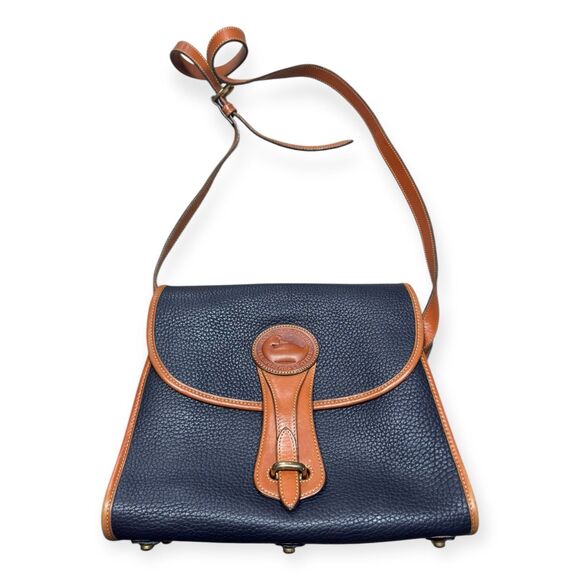 Dooney and Bourke Essex Crossbody Vintage Leather Navy Bag All Weather Leather - Picture 1 of 7